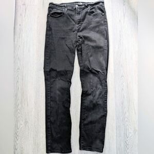 Levi’s 724 High Rise Straight Jeans Black Size 32 Sculpt Hypersoft Stretch Goth